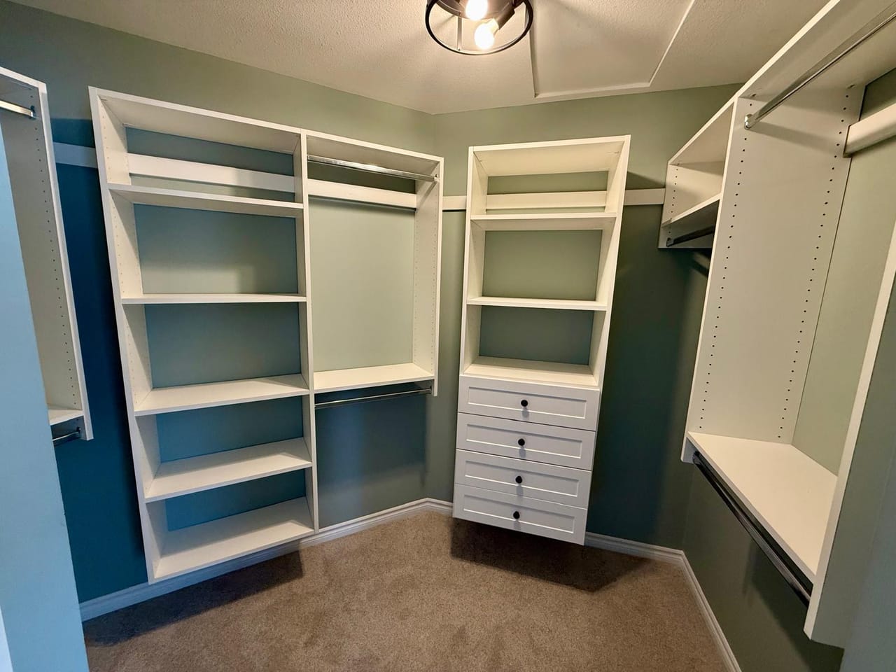 White walk-in closet
