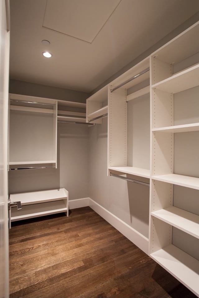 White custom walk-in closet system