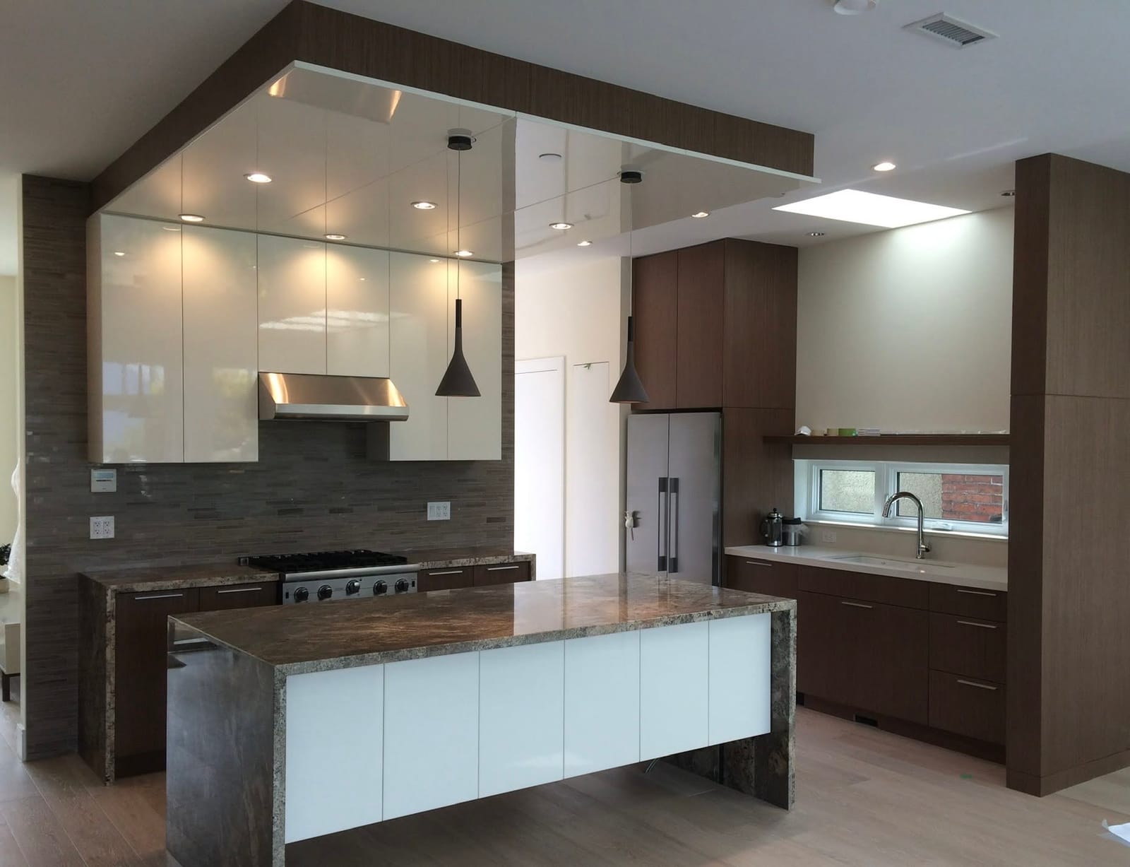 Walnut kitchen, granite top
